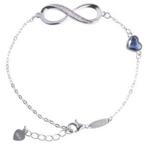 S925 Infinity Heart Symbol Charm Link Bracelet NEW